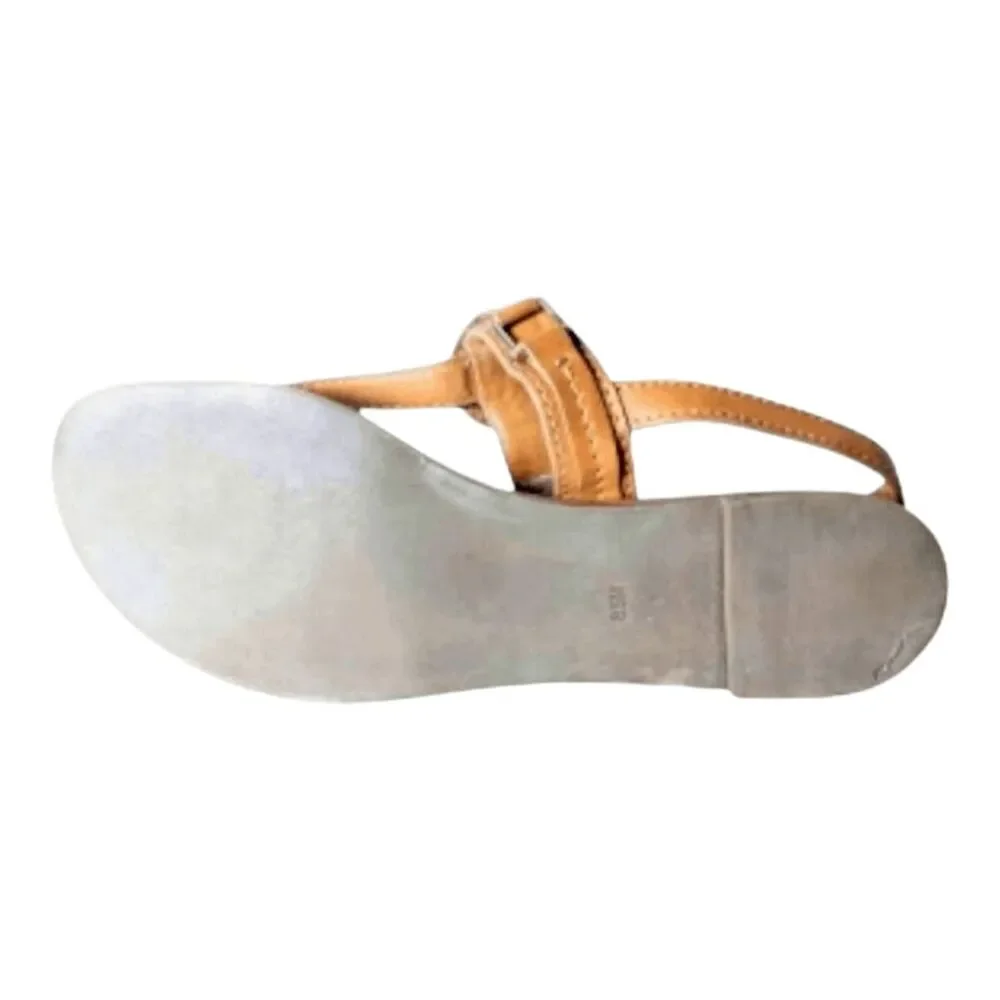 TORY BURCH Everly Leather T Strap Sandal Size 8.5M